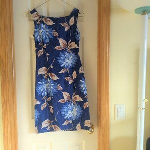 vintage 50s handmade sleeveless midi floral shift dress EUC
